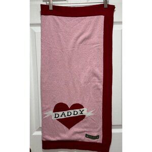 Amber Hagen Pink Cashmere Cotton Blend Tattoo Daddy Red Heart Baby Blanket